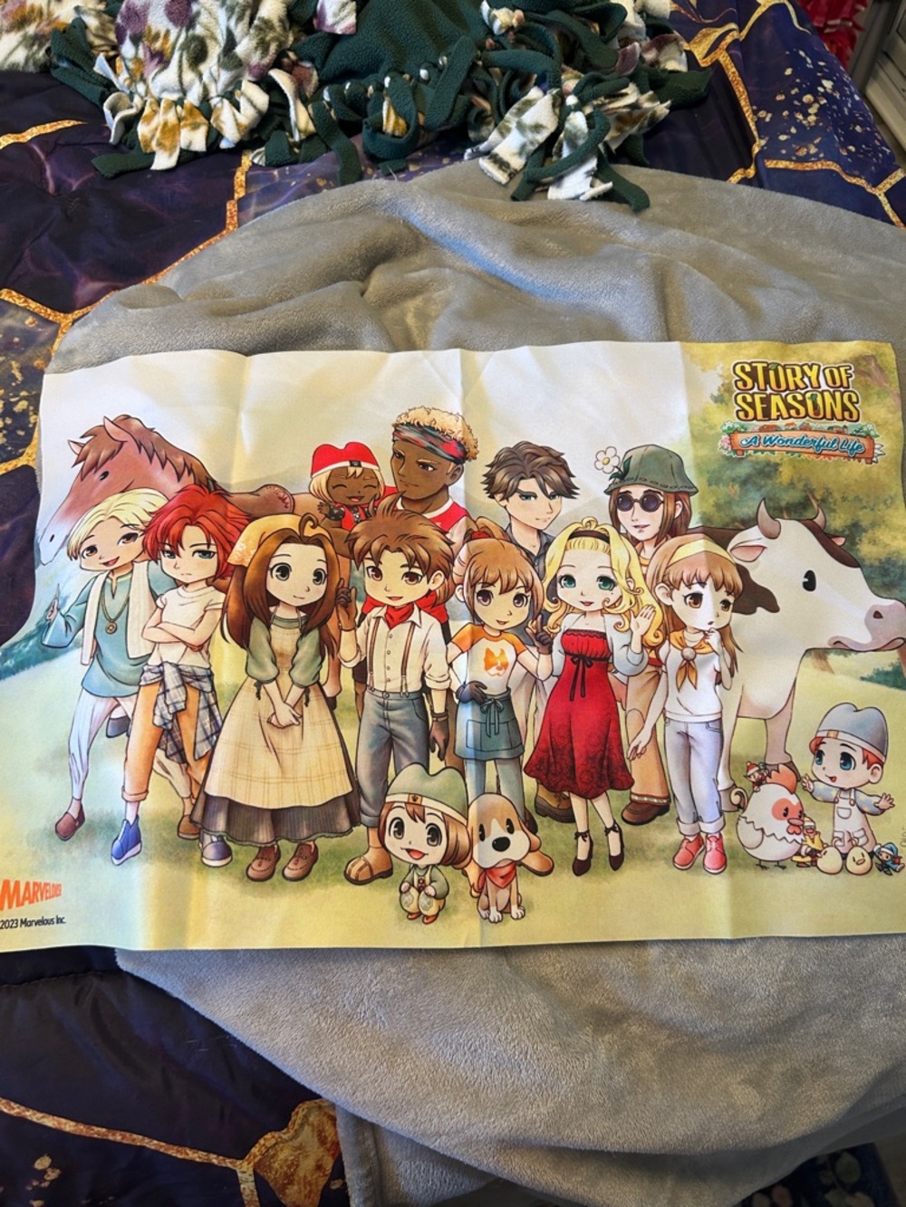 Story of Seasons Anime Character Art Cloth - Colorful Group Print